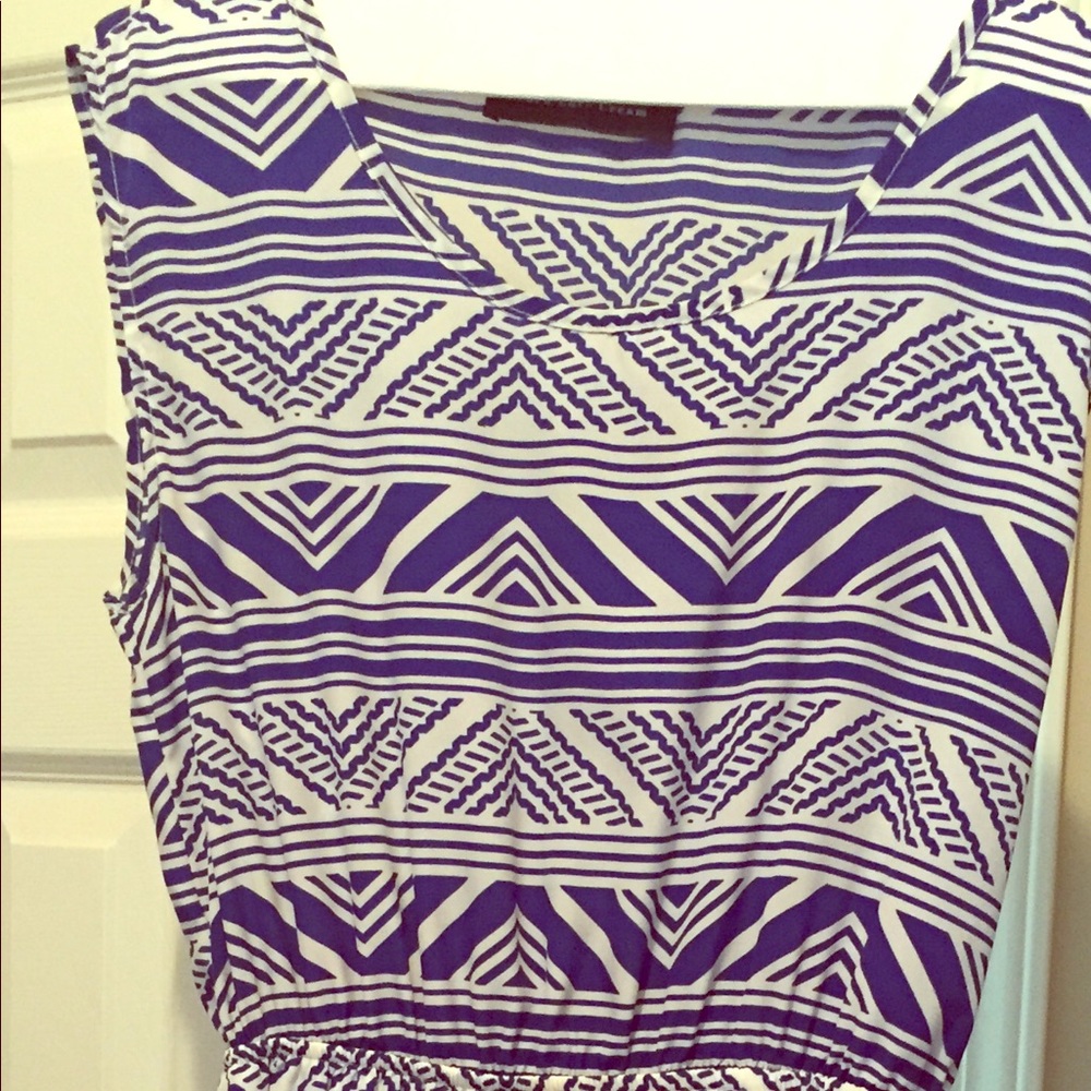 Blue and white dress